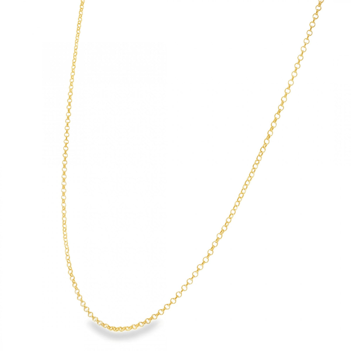 9ct Yellow Gold Round Belcher Chain - 20" - 2.2g