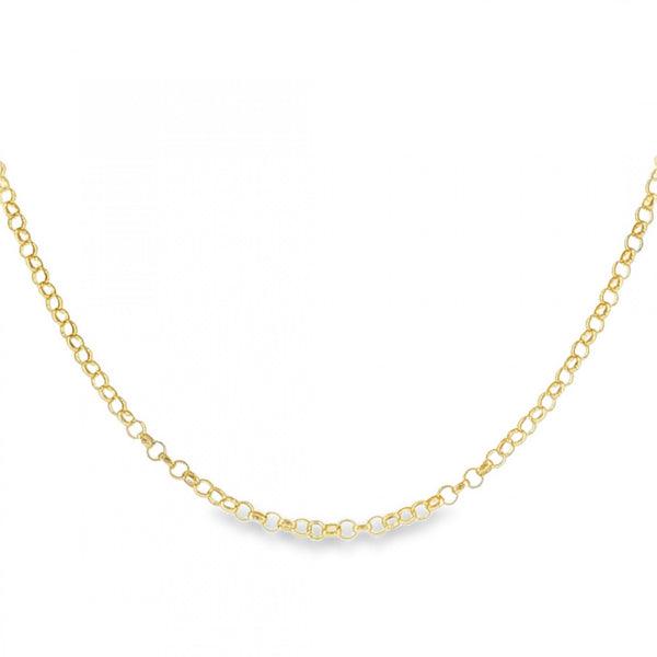 9ct Yellow Gold Round Belcher Chain - 18" - 2.5g