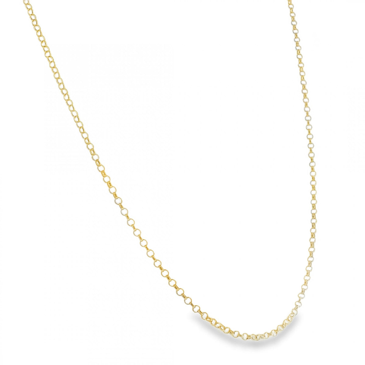 9ct Yellow Gold Round Belcher Chain - 20" - 2.8g