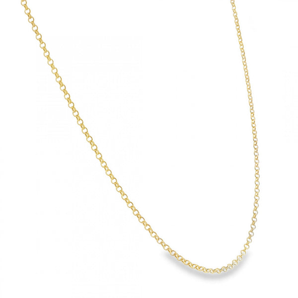 9ct Yellow Gold Round Belcher Chain - 18" - 3.5g