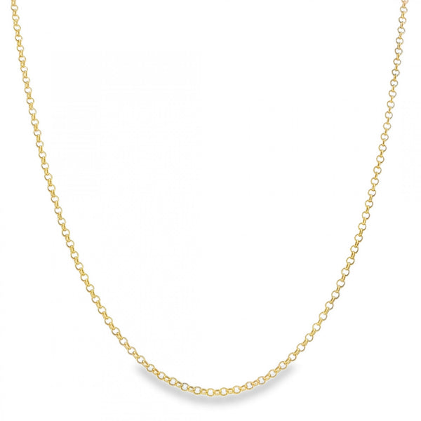 9ct Yellow Gold Round Belcher Chain - 18" - 3.5g