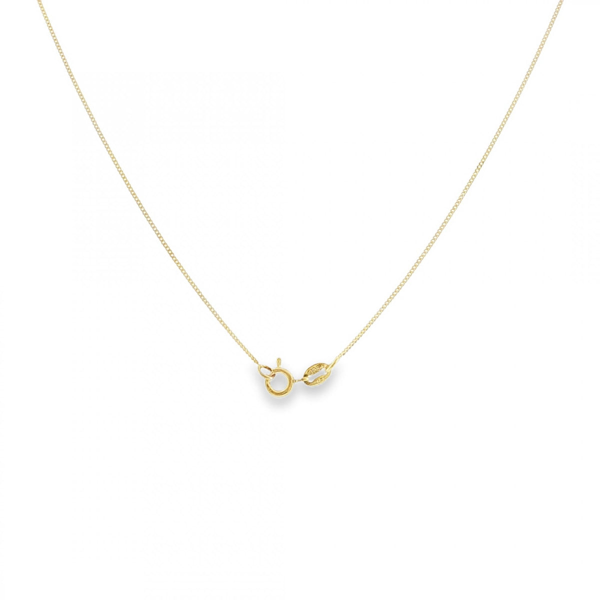 9ct Yellow Gold Fine D-Cut Curb Chain - 18" - 1.0g