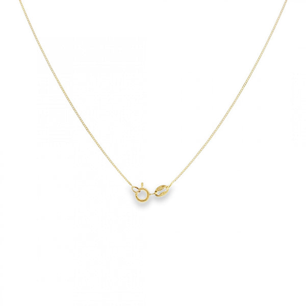 9ct Yellow Gold Fine D-Cut Curb Chain - 18" - 1.0g