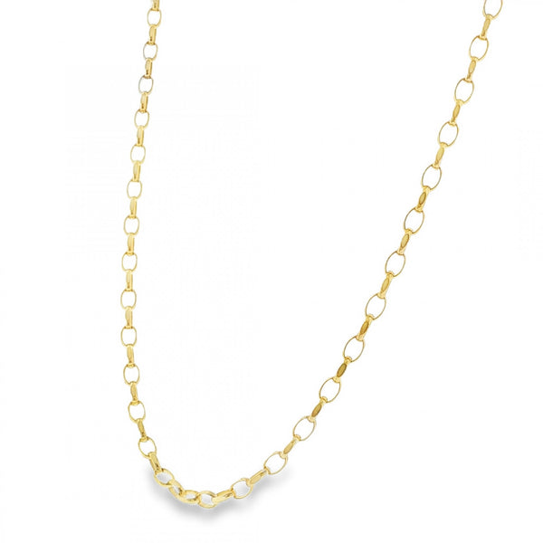 9ct Yellow Gold Oval D-Cut Belcher Chain - 18" - 7.1g