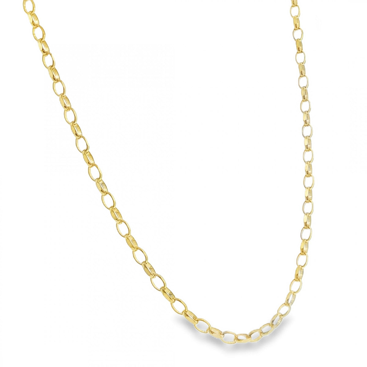 9ct Yellow Gold Oval D-Cut Belcher Chain - 20" - 7.8g