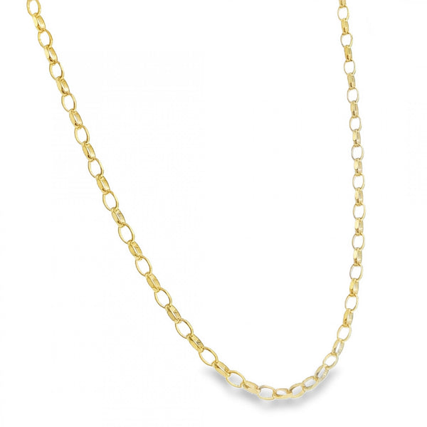9ct Yellow Gold Oval D-Cut Belcher Chain - 20" - 7.8g