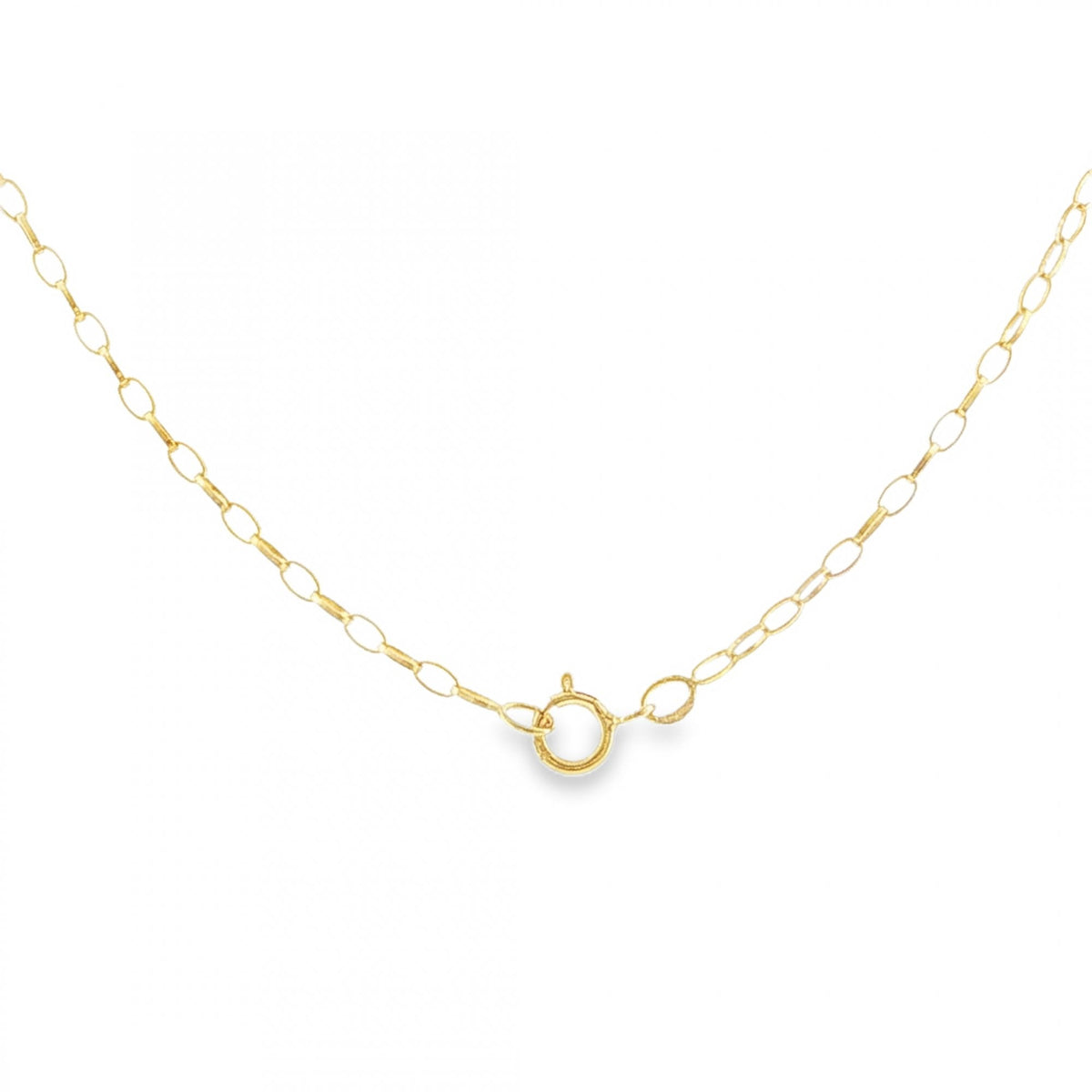 9ct Yellow Gold Oval D-Cut Belcher Chain - 18" - 1.6g