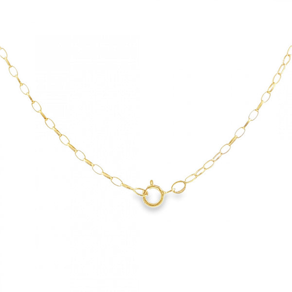 9ct Yellow Gold Oval D-Cut Belcher Chain - 18" - 1.6g