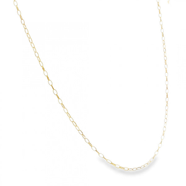 9ct Yellow Gold Oval D-Cut Belcher Chain - 20" - 1.7g