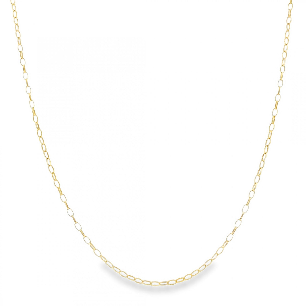 9ct Yellow Gold Oval D-Cut Belcher Chain - 20" - 1.7g