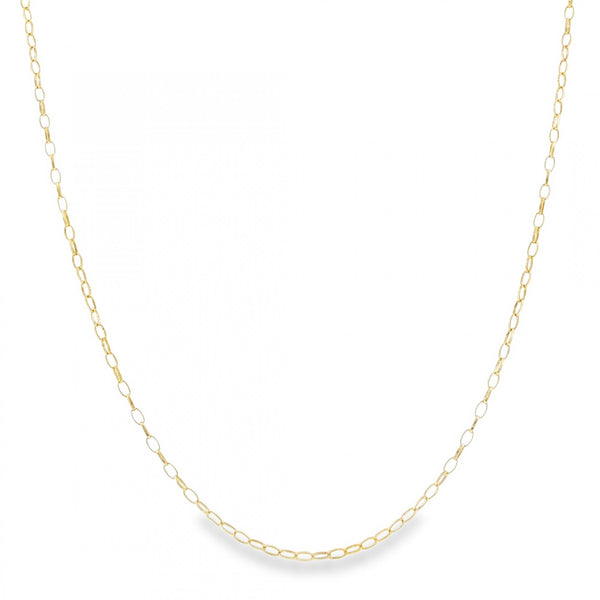 9ct Yellow Gold Oval D-Cut Belcher Chain - 20" - 1.7g