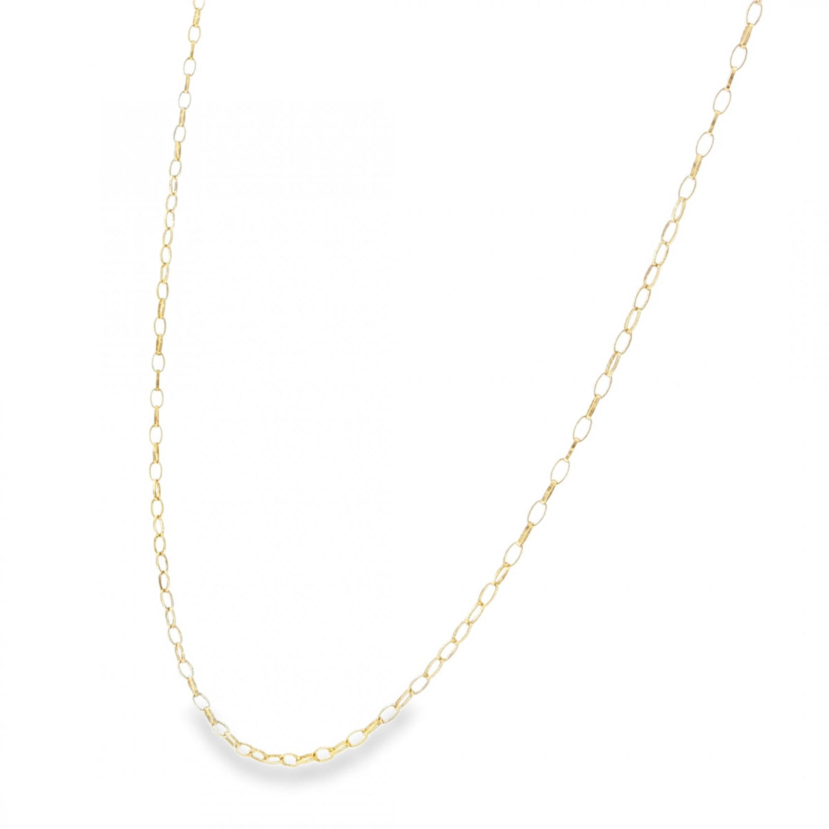 9ct Yellow Gold Oval D-Cut Belcher Chain - 20" - 1.7g