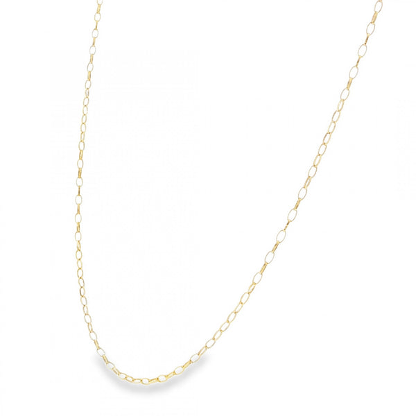 9ct Yellow Gold Oval D-Cut Belcher Chain - 20" - 1.7g