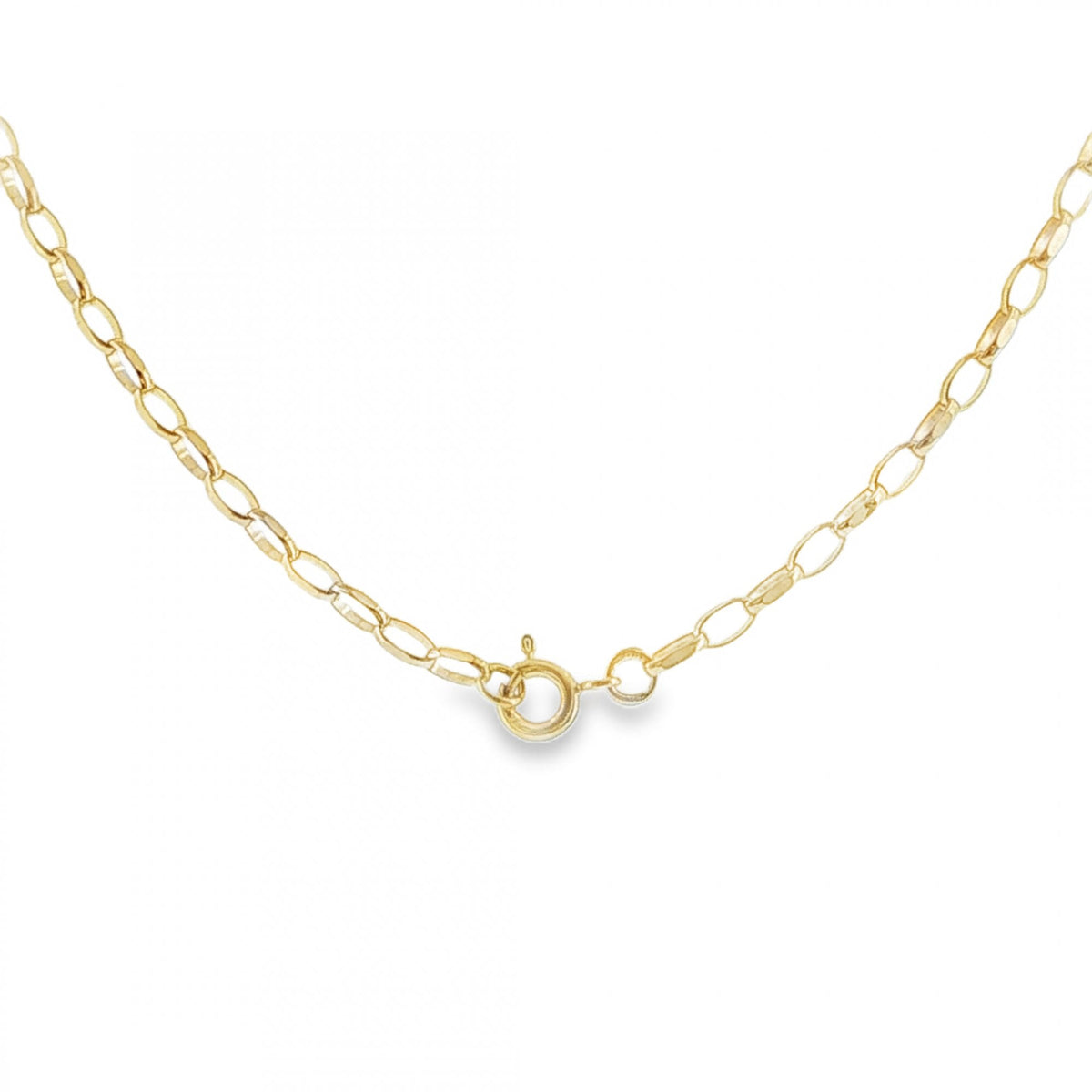 9ct Yellow Gold Oval D-Cut Belcher Chain - 18" - 2.9g