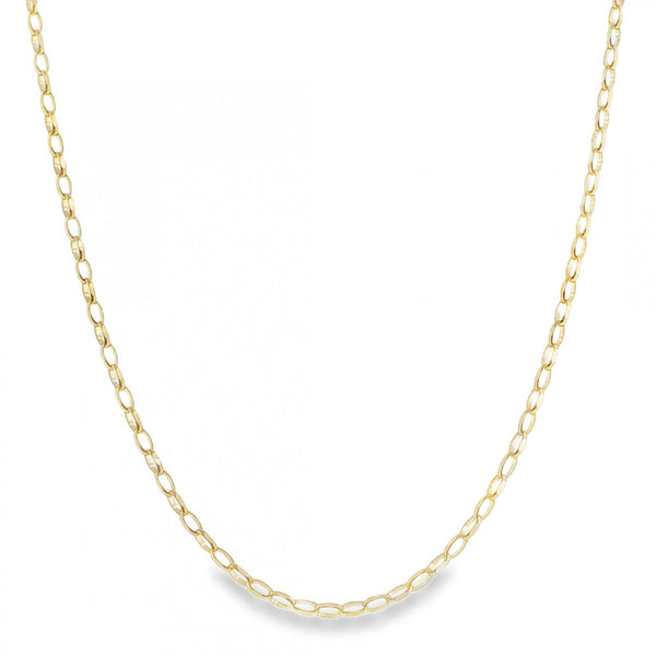 9ct Yellow Gold Oval D-Cut Belcher Chain - 18" - 2.9g