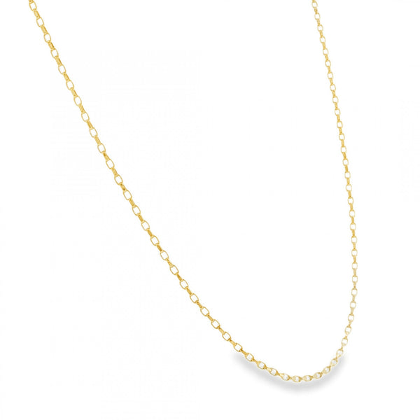 9ct Yellow Gold Oval D-Cut Belcher Chain - 18" - 1.8g