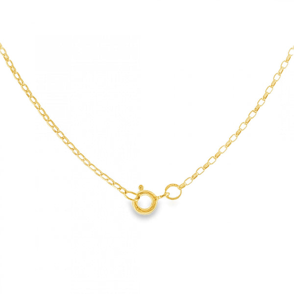 9ct Yellow Gold Oval D-Cut Belcher Chain - 18" - 1.8g