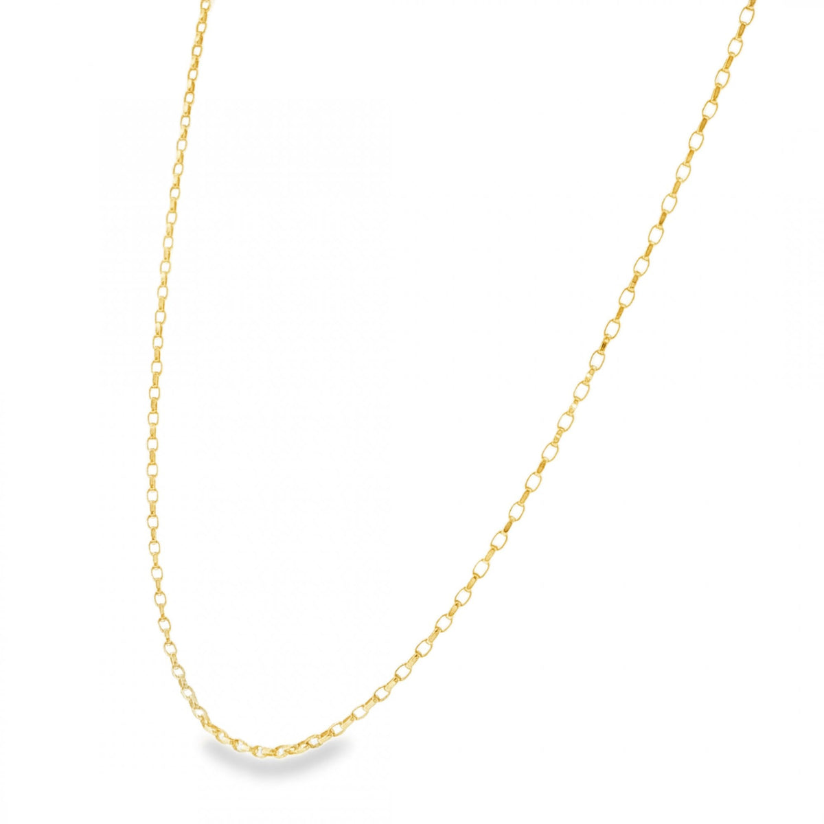 9ct Yellow Gold Oval D-Cut Belcher Chain - 18" - 1.8g