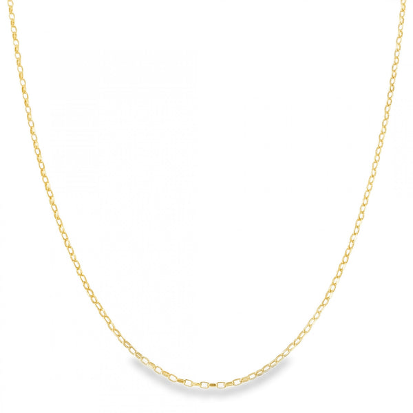 9ct Yellow Gold Oval D-Cut Belcher Chain - 20" - 1.9g
