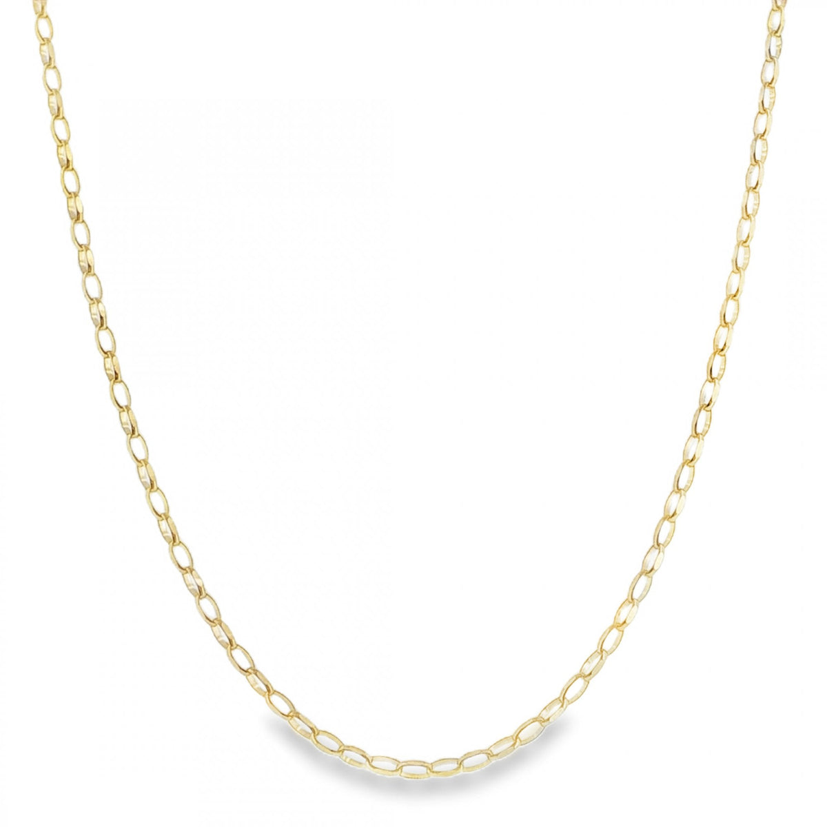 9ct Yellow Gold Oval D-Cut Belcher Chain - 20" - 3.1g