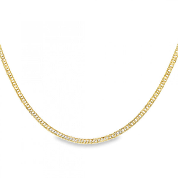 9ct Yellow Gold Hollow Double Curb Chain - 18" - 1.5g