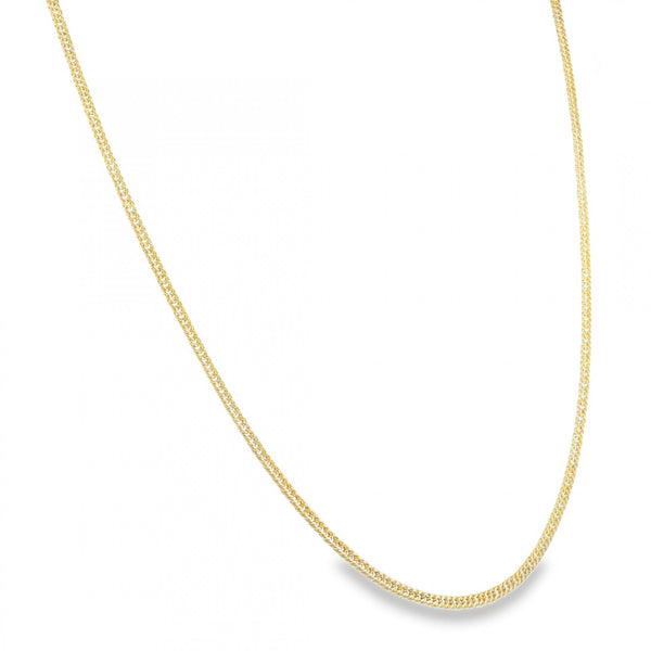 9ct Yellow Gold Hollow Double Curb Chain - 18" - 1.5g