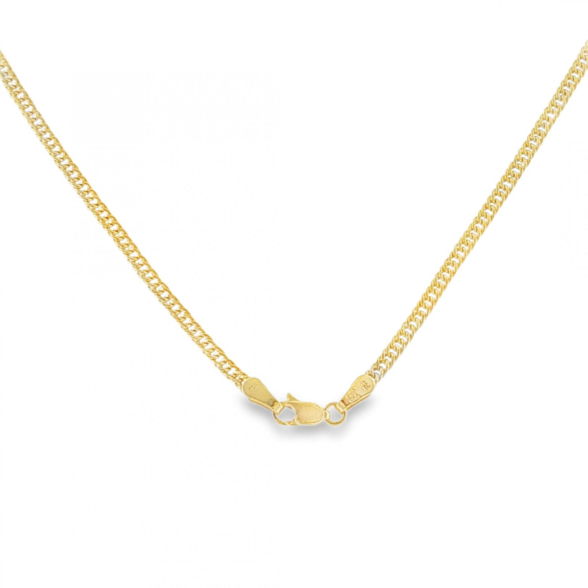 9ct Yellow Gold Hollow Double Curb Chain - 18" - 1.5g