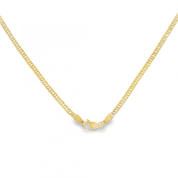 9ct Yellow Gold Hollow Double Curb Chain - 18" - 1.5g