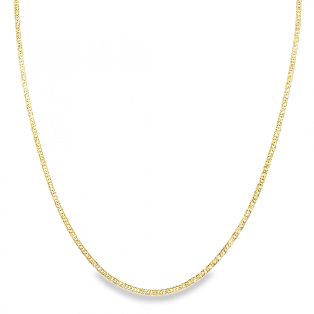 9ct Yellow Gold Hollow Double Curb Chain - 18" - 1.5g