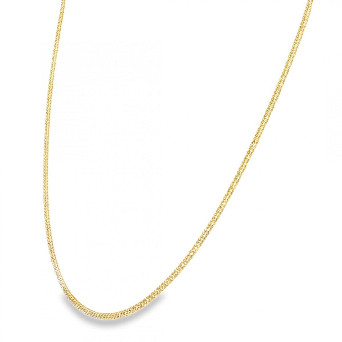 9ct Yellow Gold Hollow Double Curb Chain - 18" - 1.5g