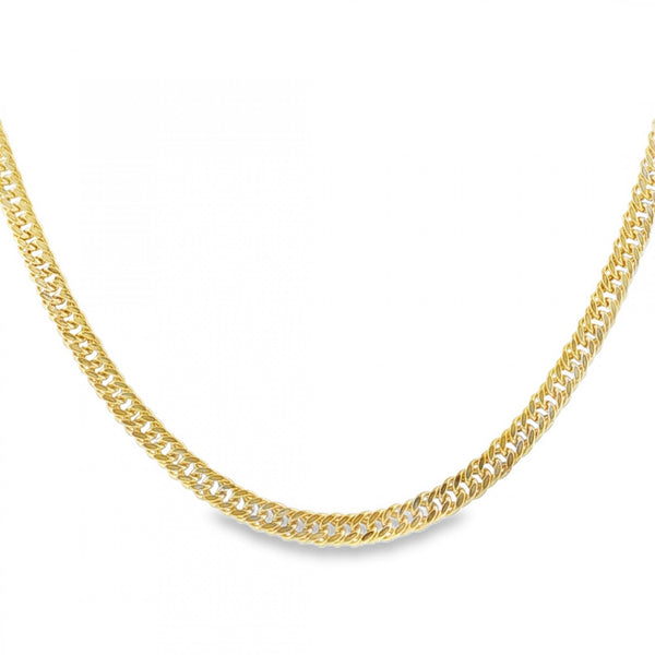 9ct Yellow Gold Hollow Double Curb Chain - 18" - 3.5g