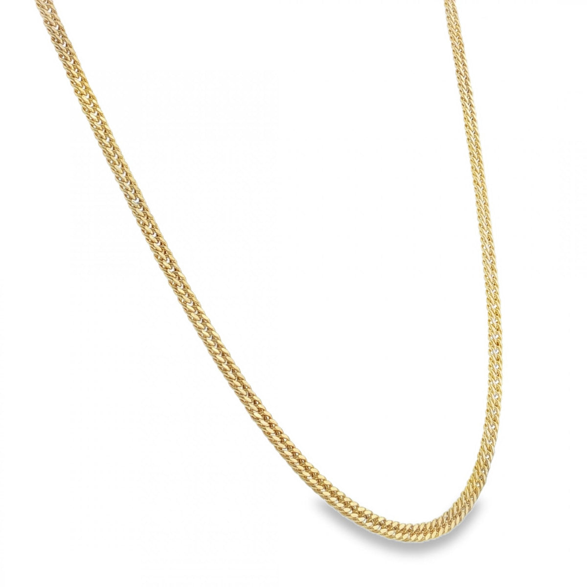 9ct Yellow Gold Hollow Double Curb Chain - 18" - 3.5g