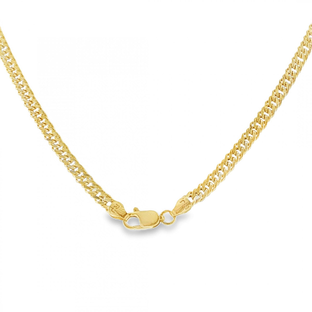 9ct Yellow Gold Hollow Double Curb Chain - 18" - 3.5g