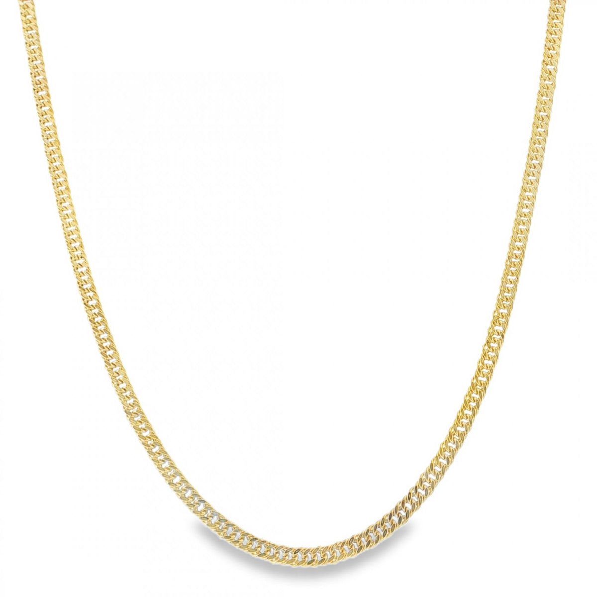 9ct Yellow Gold Hollow Double Curb Chain - 18" - 3.5g
