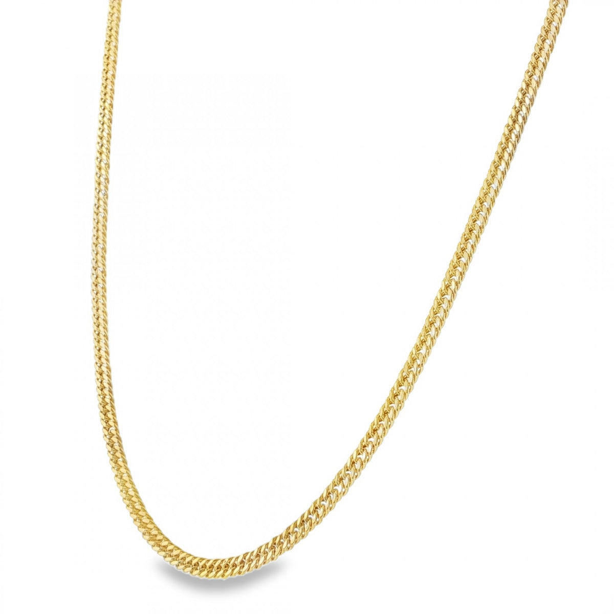 9ct Yellow Gold Hollow Double Curb Chain - 18" - 3.5g