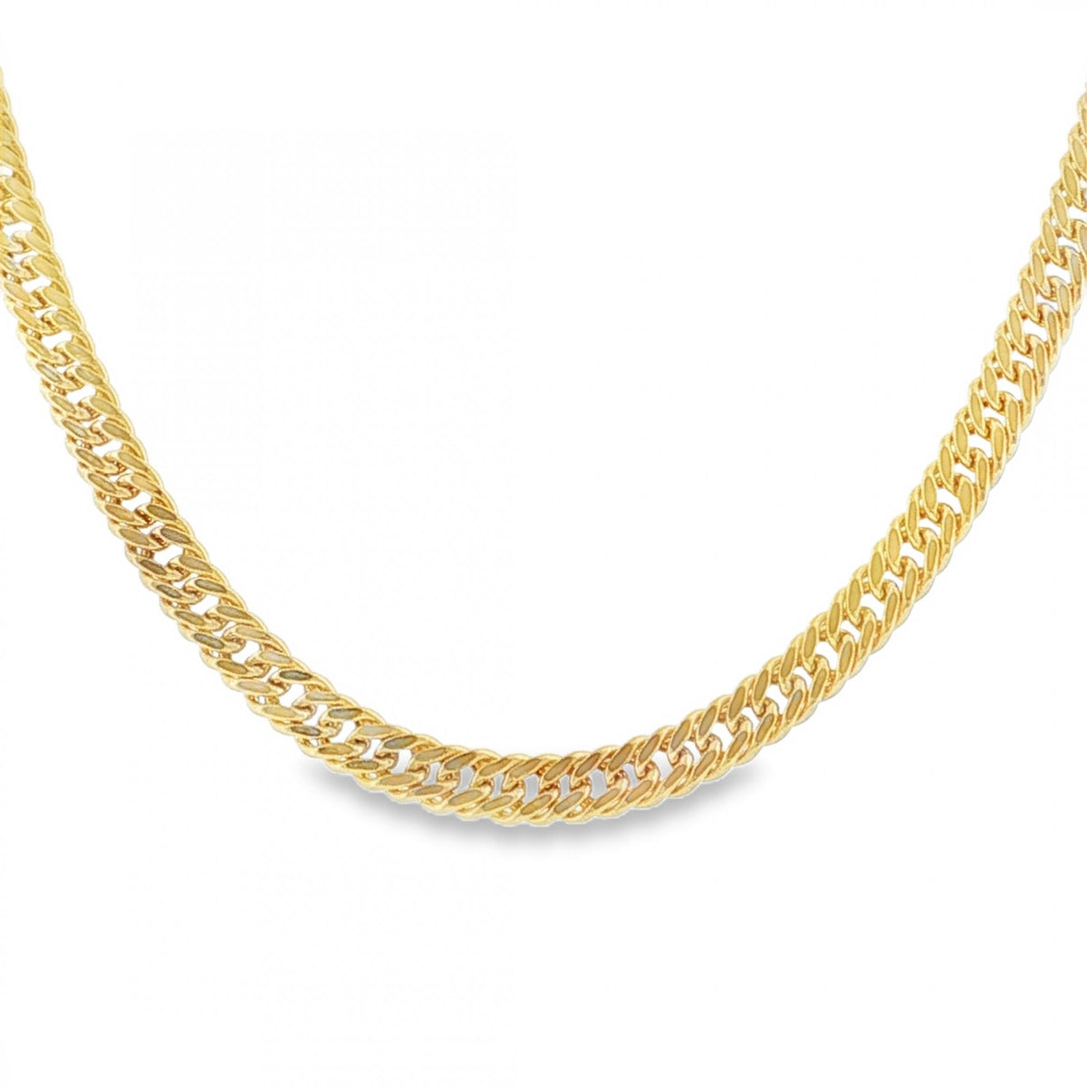 9ct Yellow Gold Hollow Double Curb Chain - 18" - 6.8g