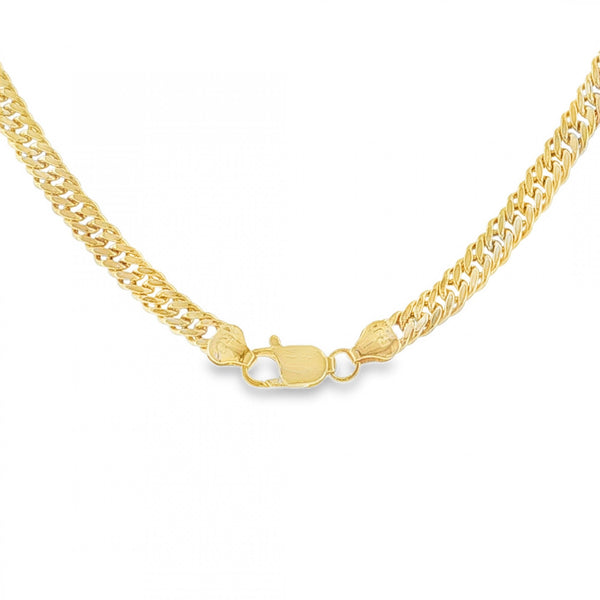 9ct Yellow Gold Hollow Double Curb Chain - 18" - 6.8g