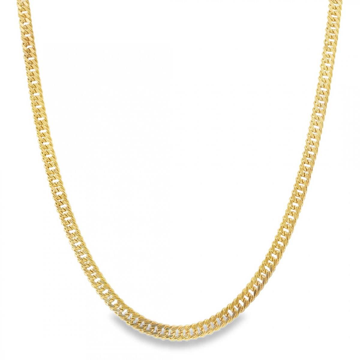 9ct Yellow Gold Hollow Double Curb Chain - 18" - 6.8g
