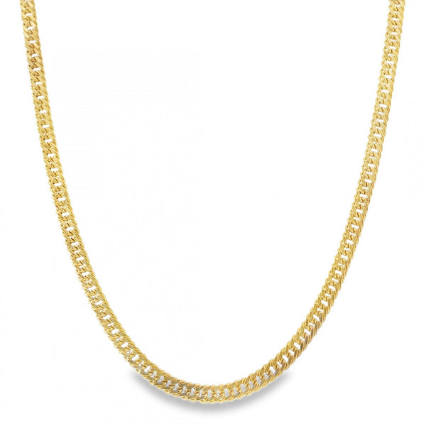 9ct Yellow Gold Hollow Double Curb Chain - 18" - 6.8g