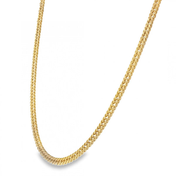 9ct Yellow Gold Hollow Double Curb Chain - 18" - 6.8g