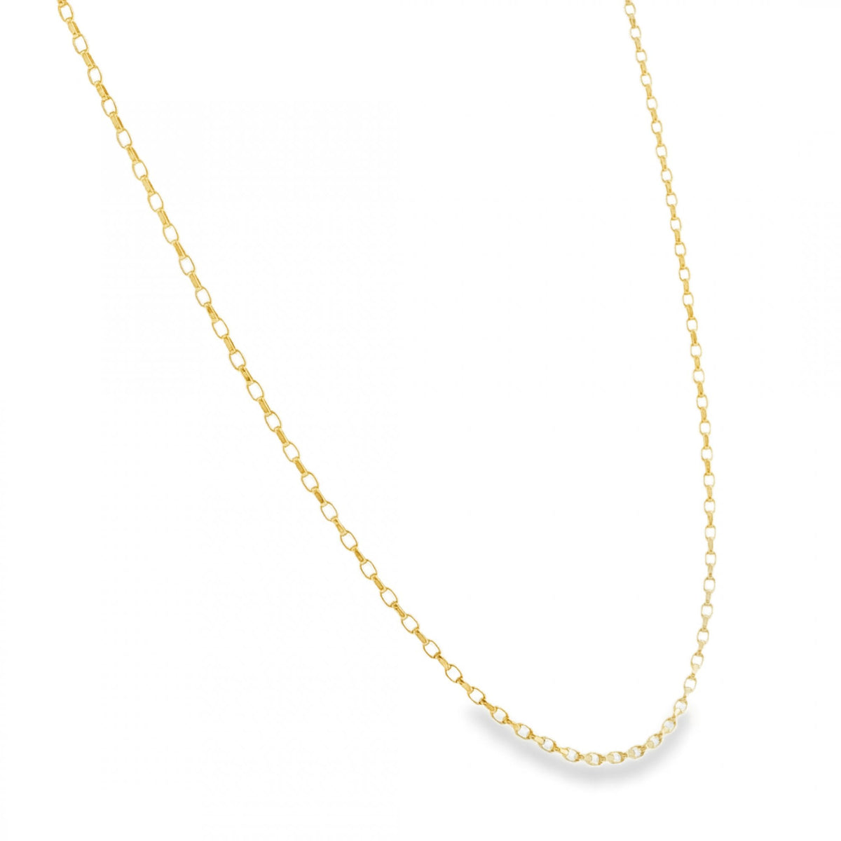 9ct Yellow Gold Oval D-Cut Belcher Chain - 16" - 1.6g