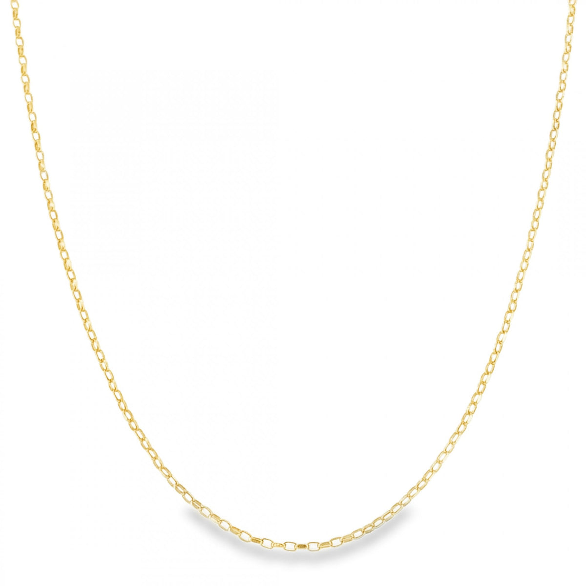 9ct Yellow Gold Oval D-Cut Belcher Chain - 16" - 1.6g