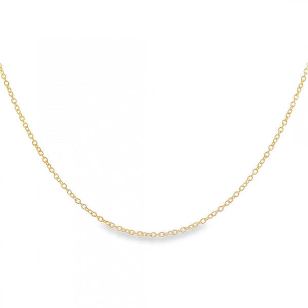 9ct Yellow Gold Closed Trace Chain - 16/18" - 1.3g