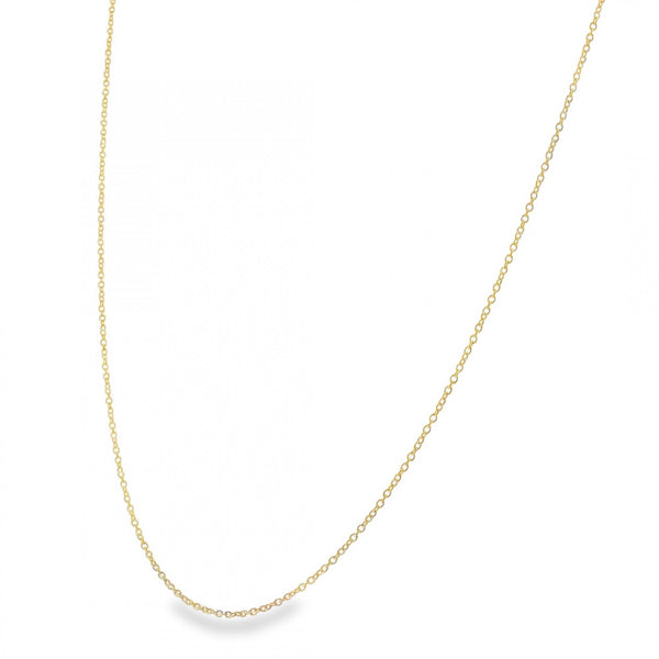 9ct Yellow Gold Closed Trace Chain - 16/18" - 1.3g