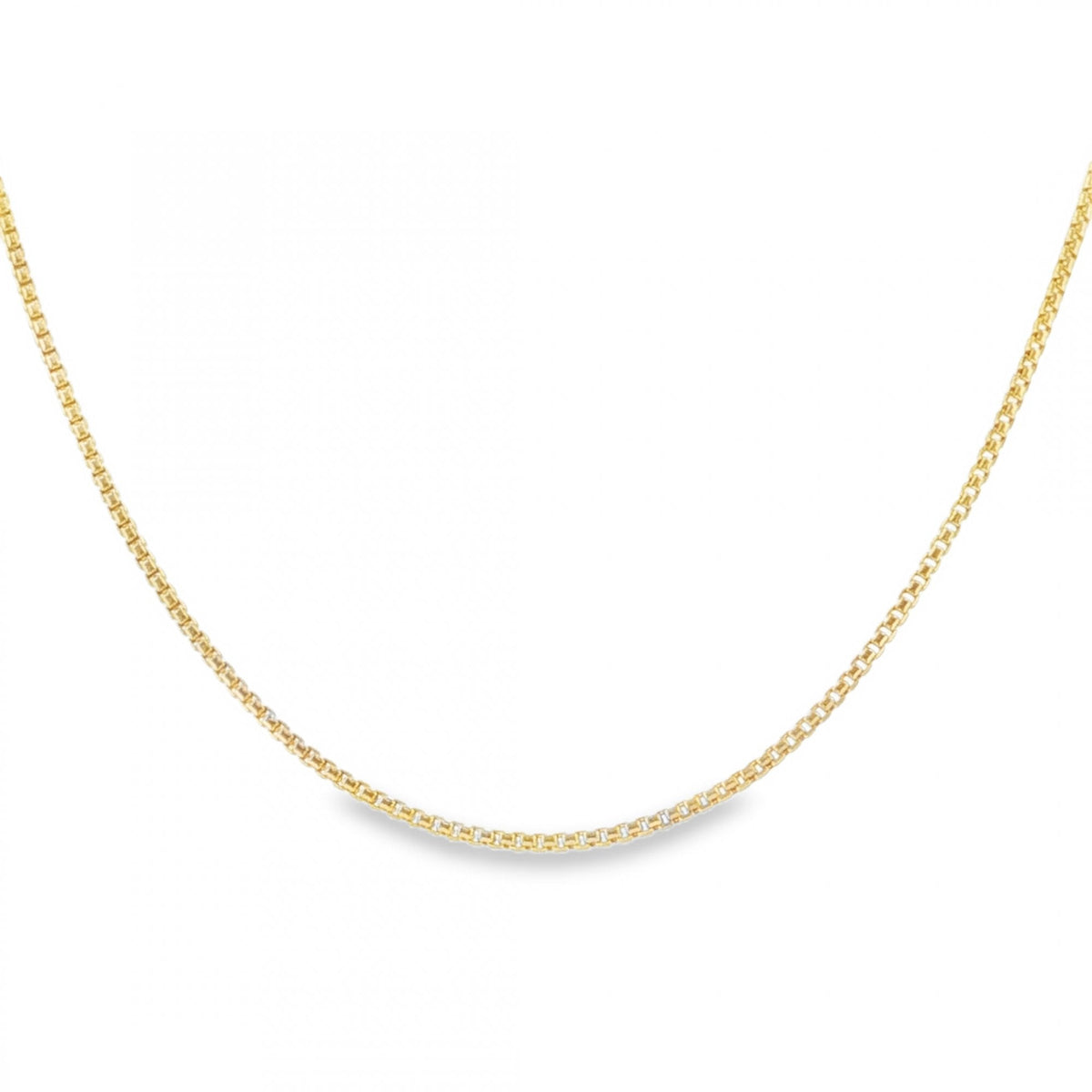 9ct Yellow Gold D-Cut Box Chain - 16/18" - 1.5g