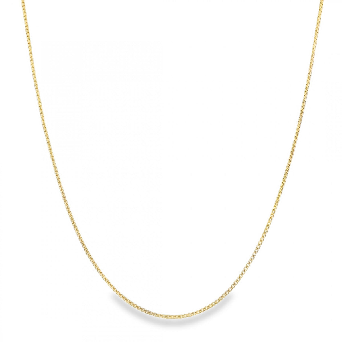 9ct Yellow Gold D-Cut Box Chain - 16/18" - 1.5g