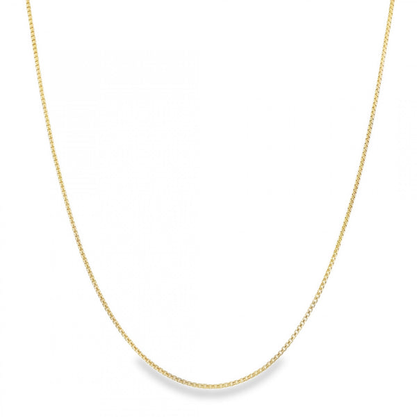 9ct Yellow Gold D-Cut Box Chain - 16/18" - 1.5g