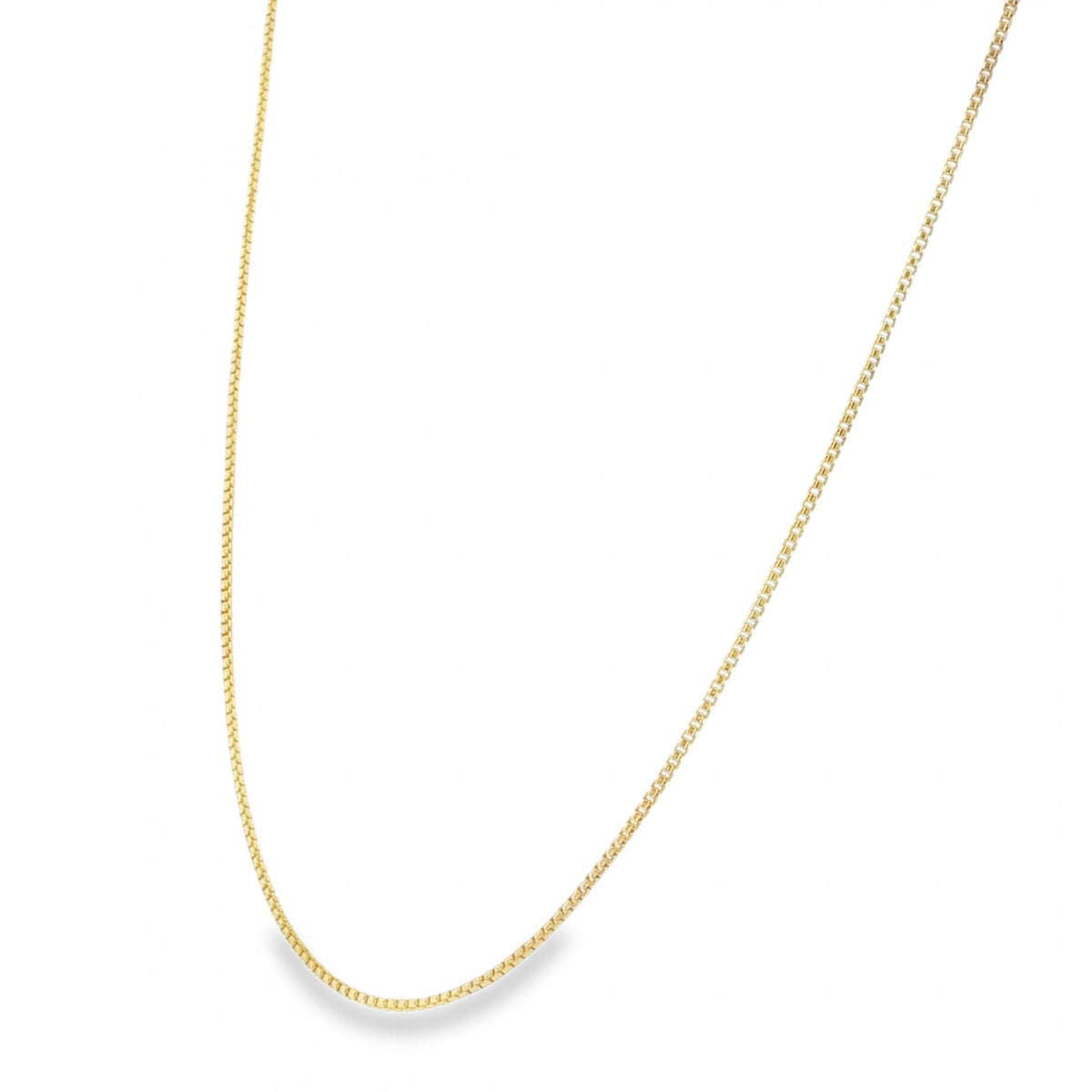 9ct Yellow Gold D-Cut Box Chain - 16/18" - 1.5g