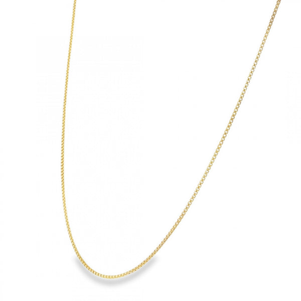 9ct Yellow Gold D-Cut Box Chain - 16/18" - 1.5g