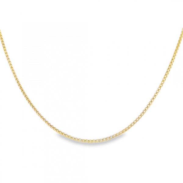 9ct Yellow Gold D-Cut Box Chain - 18/20" - 1.9g